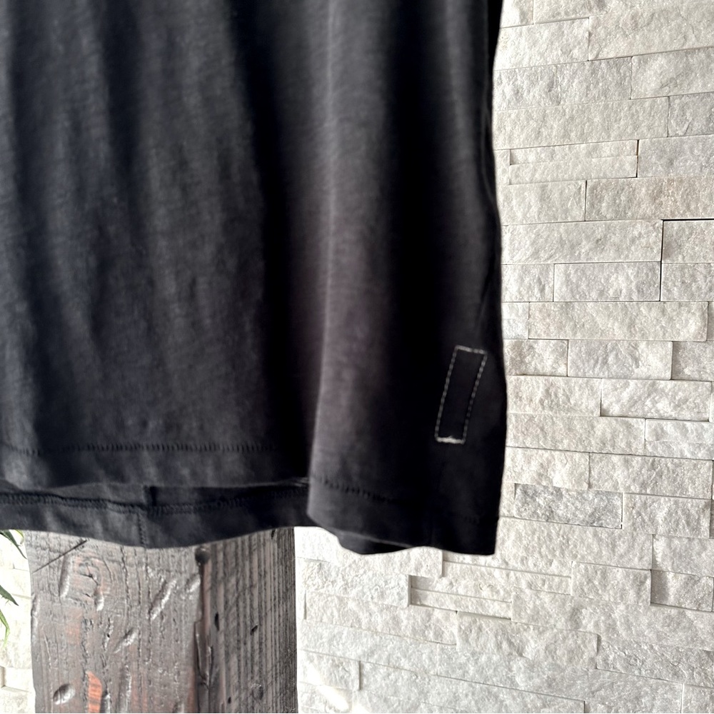 RAG & BONE U Neck Slub Black Pima Cotton Tee Size M - Picture 4 of 12